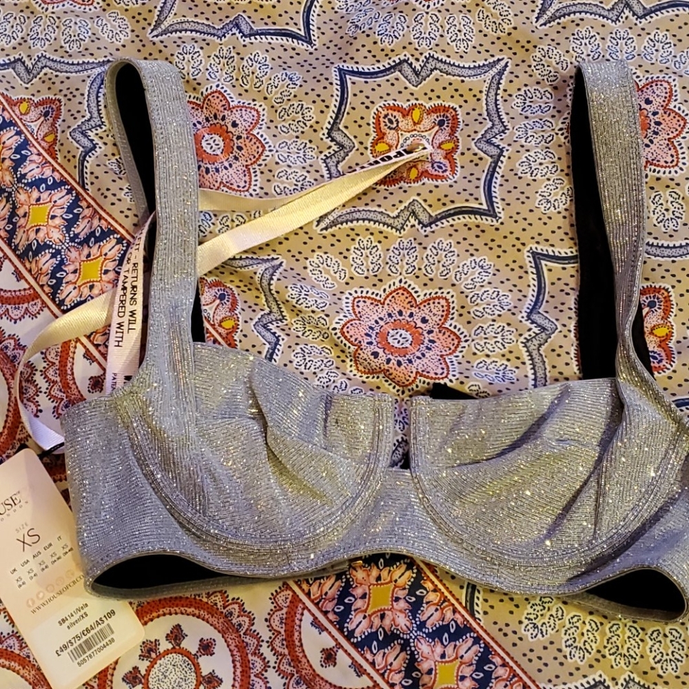 House of CB silver Vela balconette bra